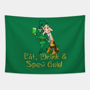 Eat, Drink & Spew Gold St. Patrick's Day T-shirt Tapestry