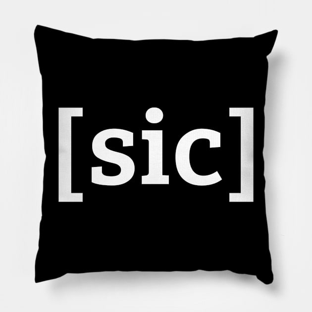 [sic] White Lettering Pillow by See Generally