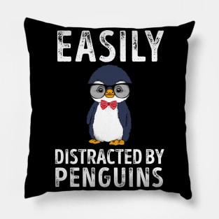 Easily Distracted By Penguins Pillow