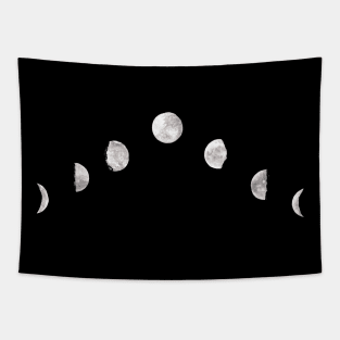 moon phases in watercolor Tapestry