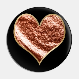 Heart - rose gold foil Pin
