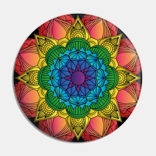 Rainbow Mandala Pin