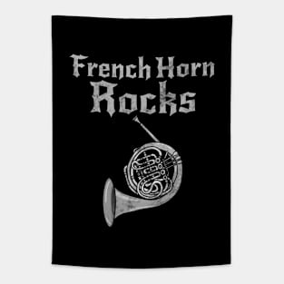 French Horn Rocks, Hornist Heavy Rock Brass Musician Tapestry