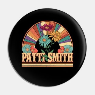 Patti Flowers Name Smith Personalized Gifts Retro Style Pin