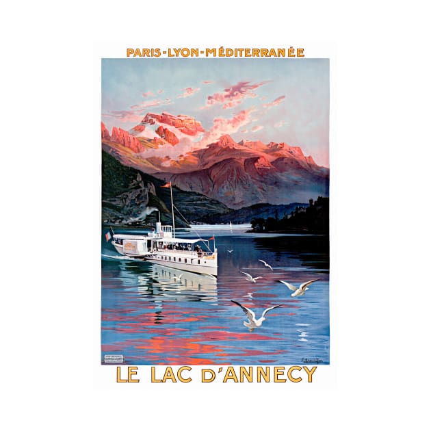 Vintage Travel Poster France Le Lac d'Annecy 1905 by vintagetreasure