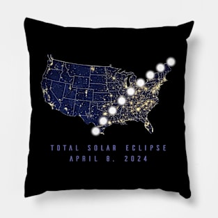 Eclipse 2024 USA Totality Path Pillow