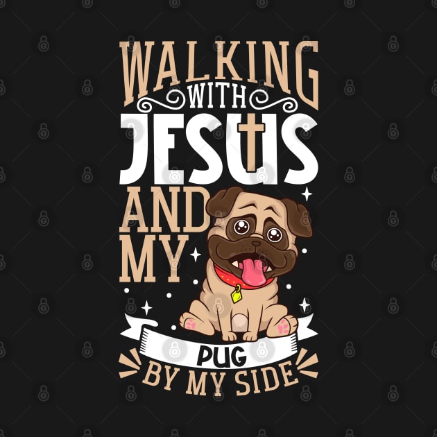 Jesus and dog - Pug by Modern Medieval Design