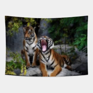 tiger, screaming tiger Tapestry