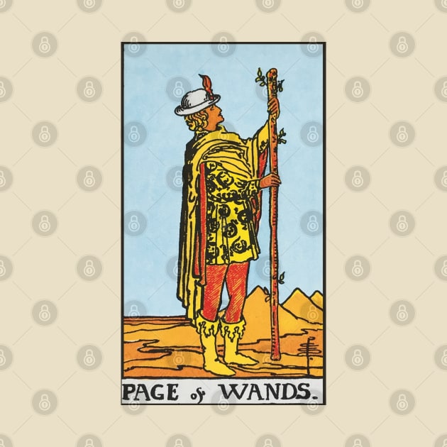 Page of wands tarot card by Nate's World of Tees