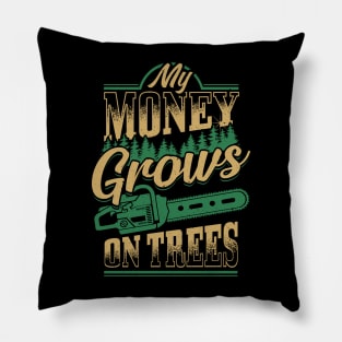 Lumberjack Woodworker Chainsaw Gift Pillow