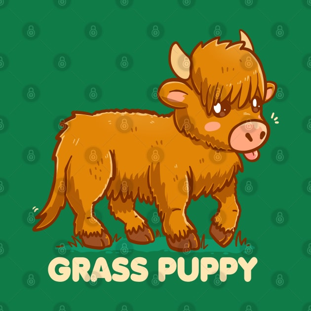 Grass Puppy - Scottish Highland Cow by TechraNova