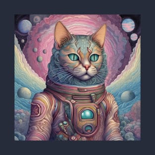 Astronaut Cat in Space T-Shirt