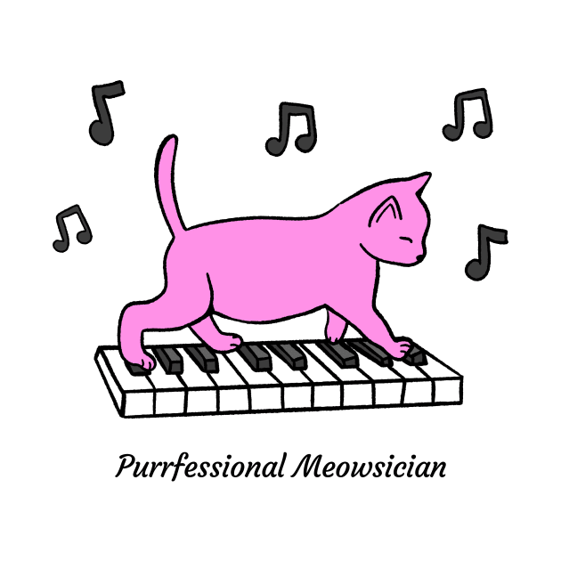 Purrfessional Meowsician by Kelly Louise Art