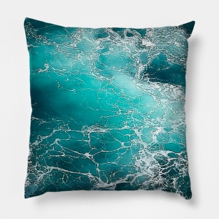 Ocean blue turquoise waves Pillow