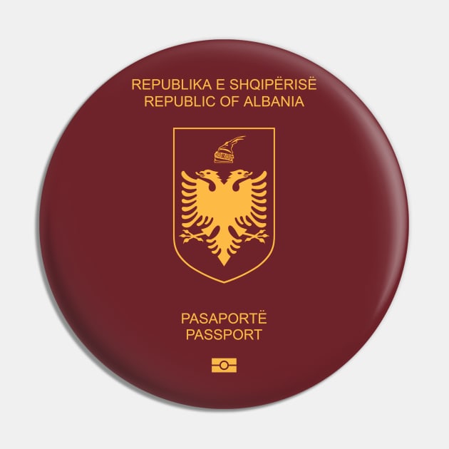 Albania passport Pin by Travellers