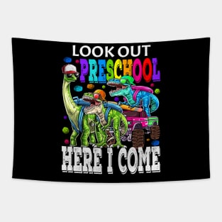 Look Out Preschool Here I Come Monster Truck Dinosaur Back To School Tapestry