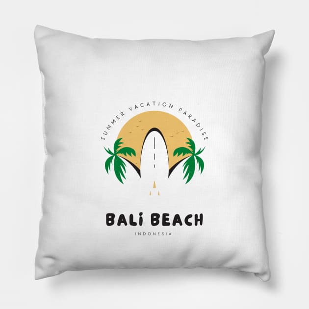 Summer vacation paradise bali beach tshirt Pillow by pouoQ