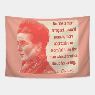 Simone de Beauvoir Portrait and Quote Tapestry