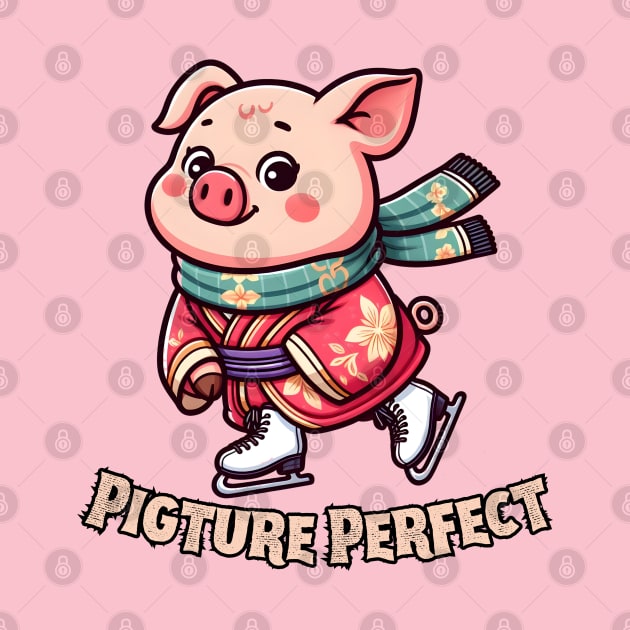 Ice skating pig by Japanese Fever