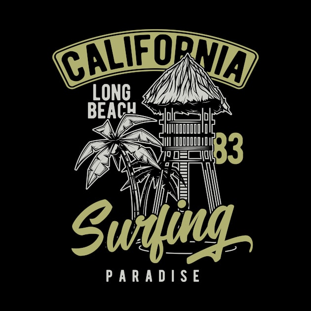 Malibu L.A. Surfing Gift Tee Summer Feelings Big Waves by gdimido