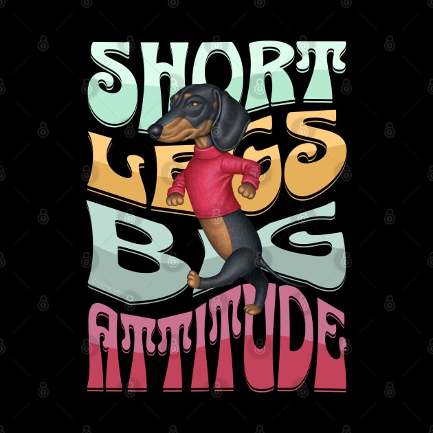 Cute Doxie Dog walking with attitude on Dachshund Short Legs Big Attitude by Danny Gordon Art