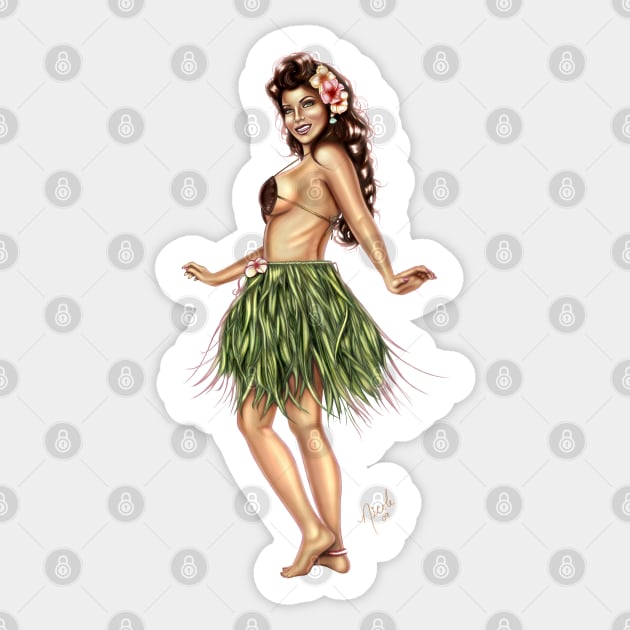 Love Me, Lei Me - Hula Girl - Sticker