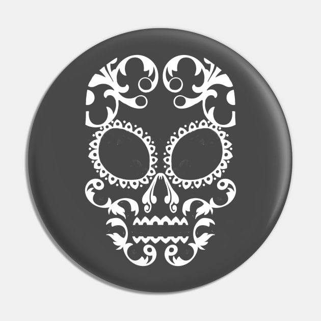 calavera - white Pin by mattwongart