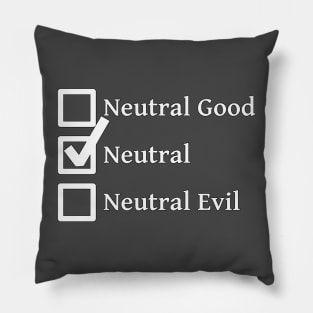 Neutral DND 5e Pathfinder RPG Alignment Role Playing Tabletop RNG Checklist Pillow