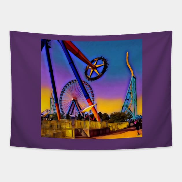 Radical Rides (Cedar Point) Tapestry by sarahkathart90