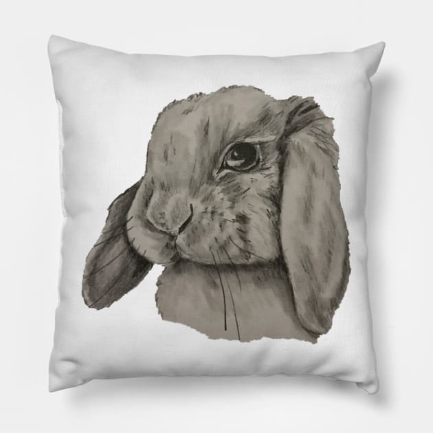 Rabbit Pillow by Artbykellybain