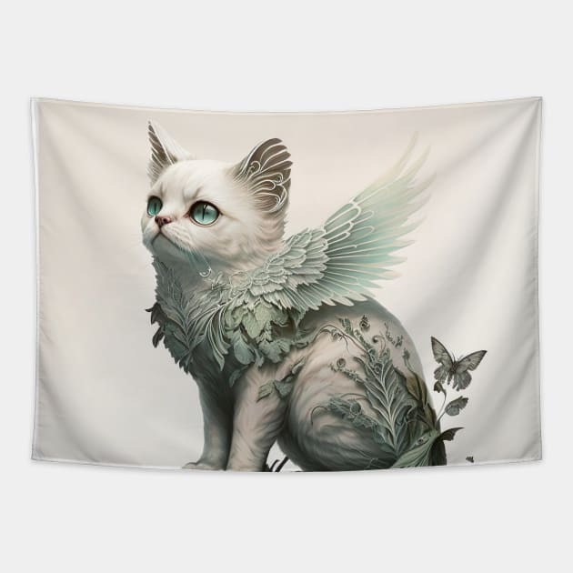 Cute angel cat Tapestry by WhispersOfColor