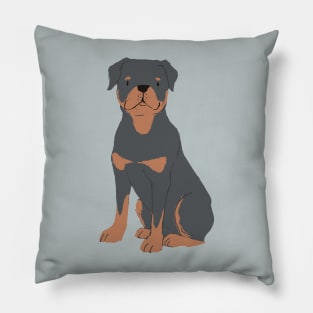 Rottweiler Dog Illustration Pillow