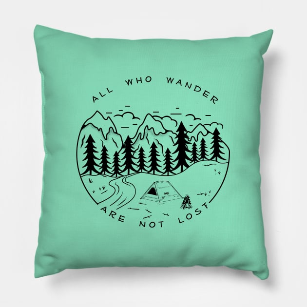 Hiking Mountain Trail Outoors Pillow by Imp's Dog House