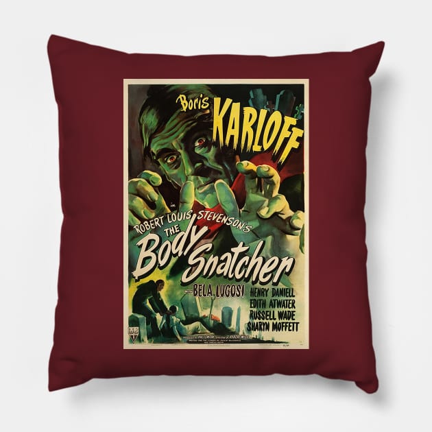 boris karloff body snatcher Pillow by UNDER THE QUARTER