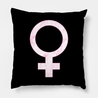 Pink marble female symbol Pillow