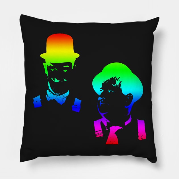 Stan Laurel, Oliver Hardy Pillow by hottehue