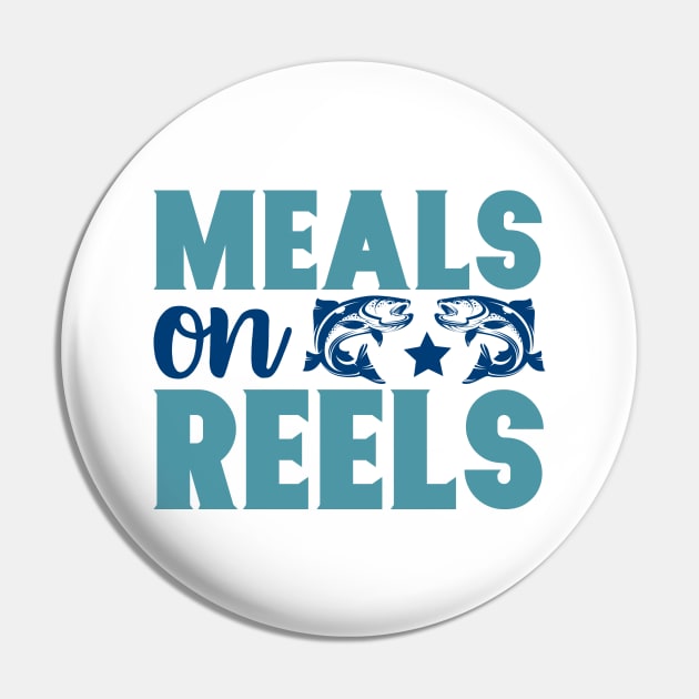 Meals on Reels Fishing Summer Hobby Professional Fisherman For Dads Pin by anijnas