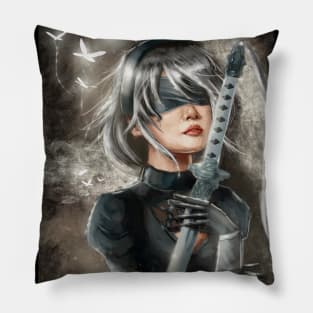 Nier automata portrait fan art Design Pillow