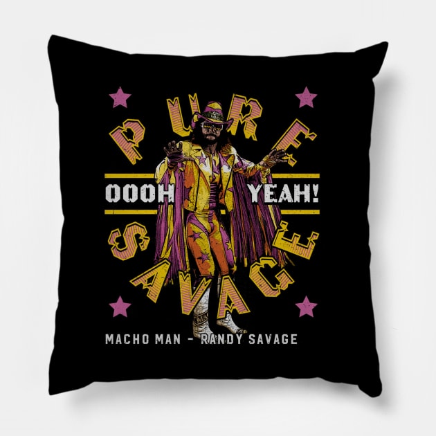 Macho Man Pure Savage Pillow by MunMun_Design