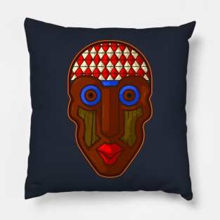 Ancient african aboriginal mask design Pillow
