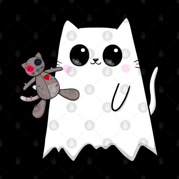 Ghost Cat Voodoo Doll by KilkennyCat Art