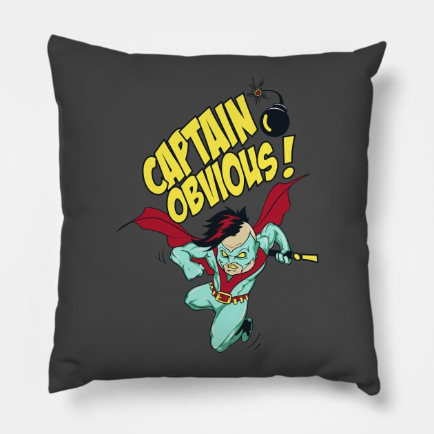 Captain Obvious Pillow by drewbacca