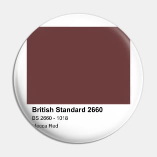 Mecca Red British Standard 1018 Colour Swatch Pin