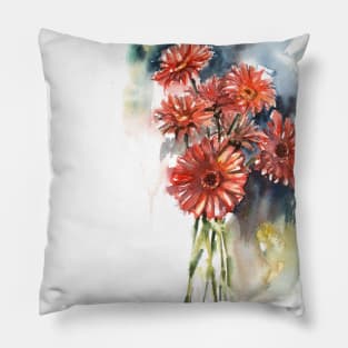 Red gerberas Pillow