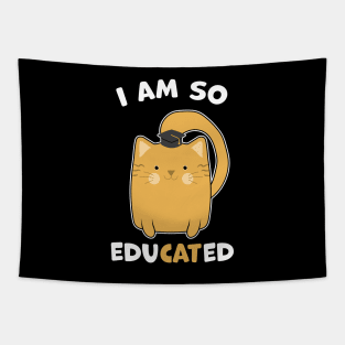 Orange Cat Graduation Gift Cat Lover Tapestry