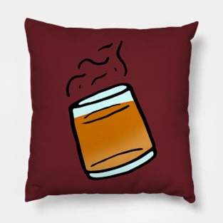 Simple Whiskey Glass Doodle Pillow