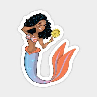 Mermaid Putting on Makeup Magnet