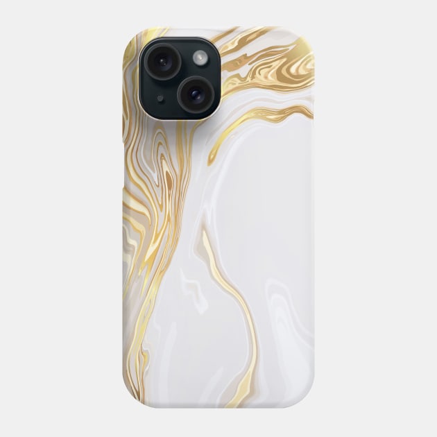 Liquid Gold Luxury Marble Shapes Geometric Abstract Pattern Phone Case by queensandkings