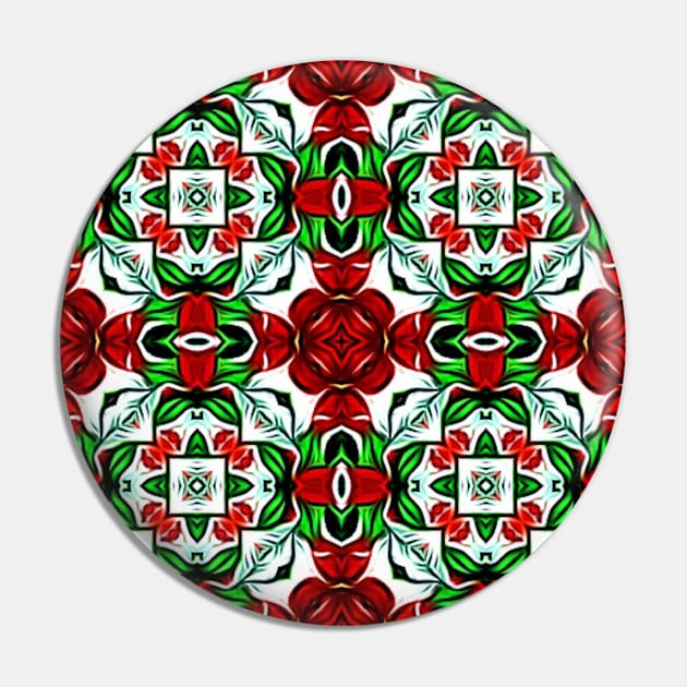 Red and Green Christmas Pattern Number 3 Pin by BubbleMench