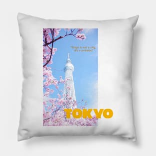 TOKYO STICKER Tokyo: where the neon lights dance with tradition Pillow